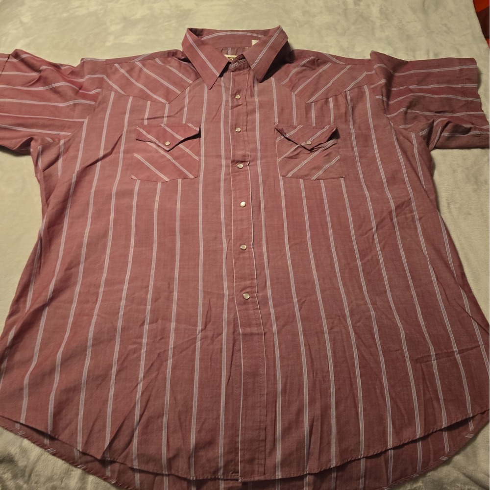 Ely Cattleman Vintage Western Shirt Pearl Snap Striped XXL Cowboy Style Read